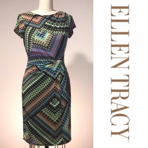 ELLEN TRACY Multicolor short sleeve dress ▪️sz 10